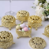 Efavormart 12 Pack | 2.5" Metallic Gold Vintage Plastic Party Gift Boxes, Round Wedding Favor ...