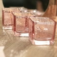 thumbnail image 1 of Efavormart 12 Pack | 2" Square Mercury Glass Candle Holders, Votive Tealight Holders Metallic With Speckled Design - Blush | Rose Gold, 1 of 11