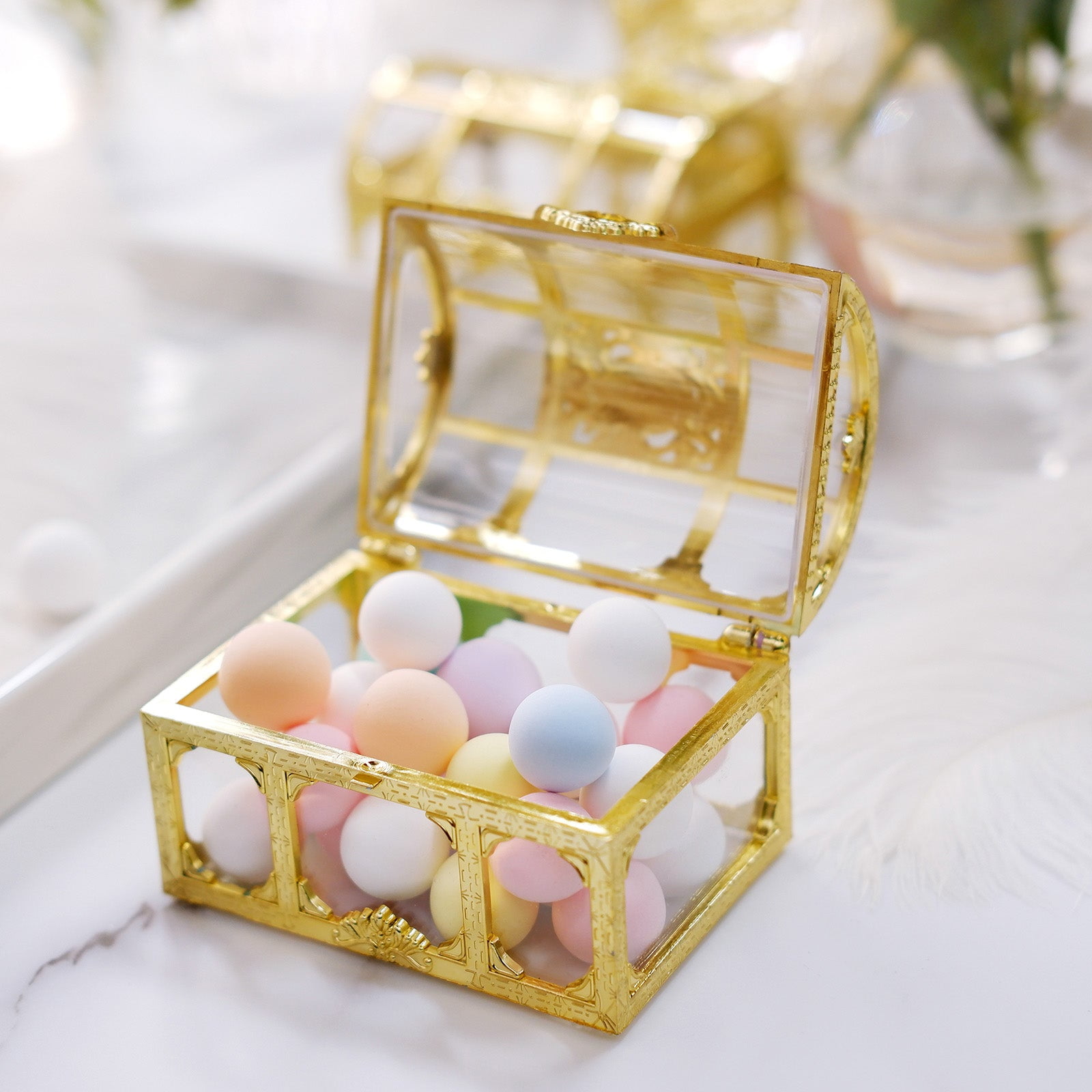 Warmtree warmtree 12 pcs diamond candy boxes plastic wedding favor boxes  clear jars candy storage boxes gift boxes for wedding baby sh