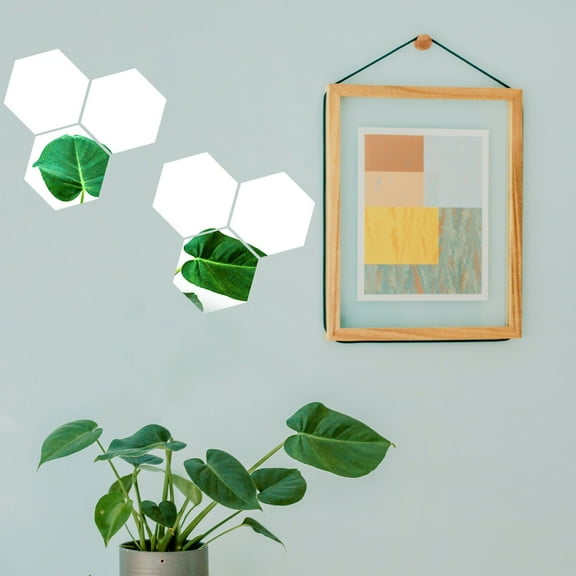 Efavormart 12 Pack | 7" Hexagon Mirror Wall Stickers, Acrylic Removable Wall Decals For Home Decor
