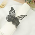 thumbnail image 1 of Efavormart 12 Pack | Black Shimmery Laser Cut Butterfly Paper Napkin Rings, Chair Sash Bows, Serviette Holders, 1 of 11