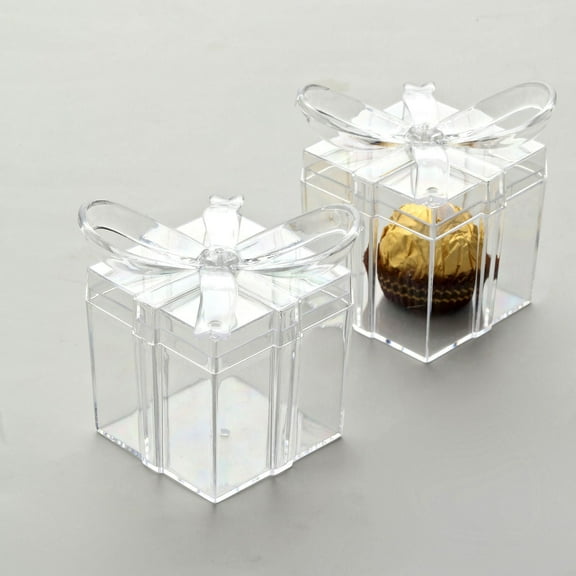 Efavormart 12 Pack | Clear Party Favor Gift Boxes, Candy Treat Goodie Containers - 3"
