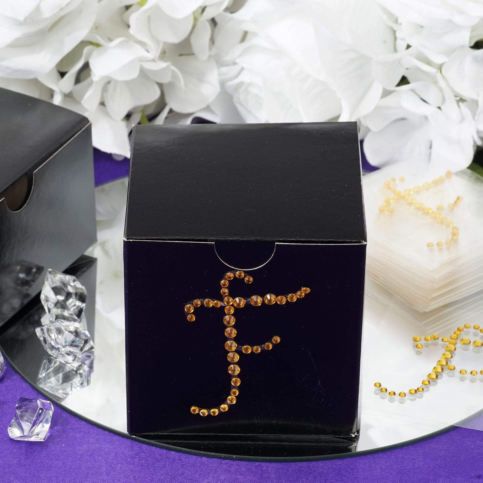 8-Inch Gold Rhinestone Letter F Sticker - Self-Adhesive Gem Decal For Crafts & Decor