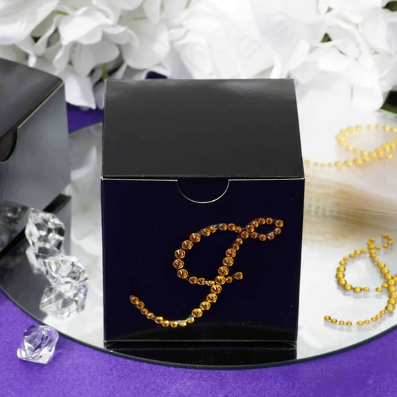 Efavormart 12 Pack Self Adhesive Gold Diamond Crystal Letter Rhinestones Stickers For Favor Box Gift Bag Decor - J