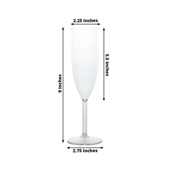 Efavormart 12-Pack Shatterproof Plastic Champagne Flutes – 6oz Clear Reusable Toasting Glasses for Parties, Weddings & Events