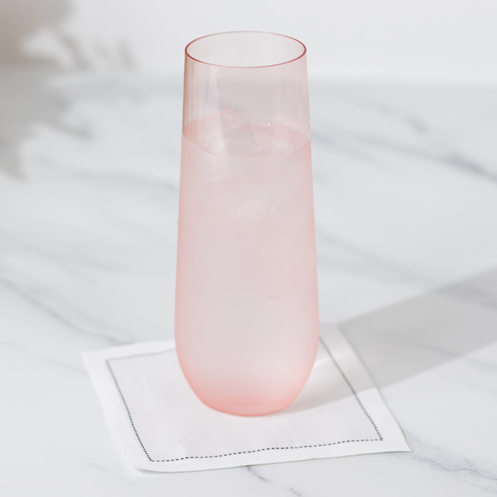 Efavormart 12 Pack Transparent Blush Plastic Champagne Flutes Reusable ...