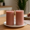 thumbnail image 1 of Efavormart 12-Pack Unscented Pillar Candles 3"x6" – Dripless Dusty Rose Paraffin Wax with Smokeless Cotton Wicks for Clean, Long-Lasting Burn, 1 of 3