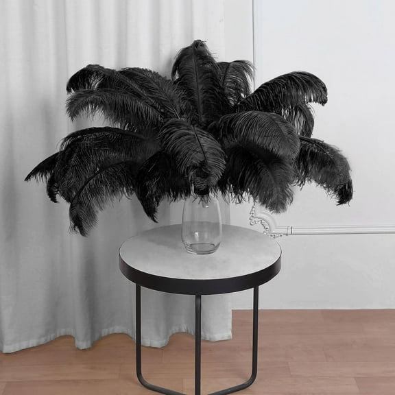 Efavormart 12 RARE 24"-26" Ostrich Plume Feathers For Wedding Birthday Party Dance Banquet Event Decoration - Black