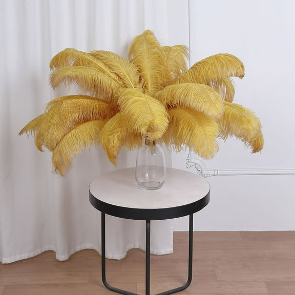 Efavormart 12 RARE 24"-26" Ostrich Plume Feathers For Wedding Birthday Party Dance Banquet Event Decoration - Gold