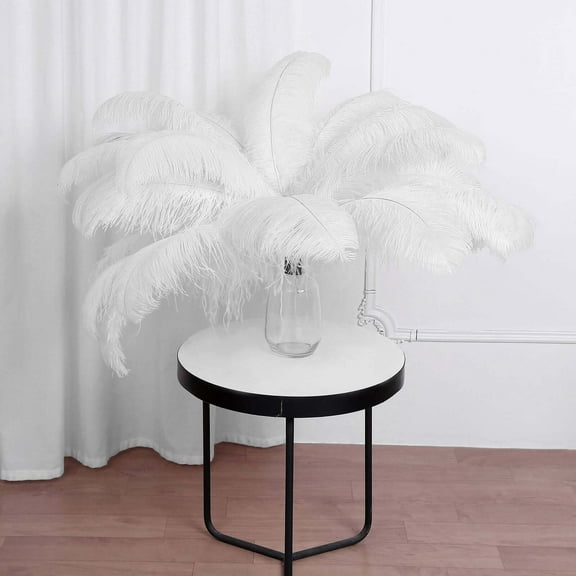 Efavormart 12 RARE 24"-26" Ostrich Plume Feathers For Wedding Birthday Party Dance Banquet Event Decoration - White