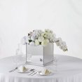 thumbnail image 1 of Efavormart 12" Silver Mirror Finish Wedding Decor Ideas Clear Display Box for Centerpieces with Interchangeable Lid and Base, 1 of 5