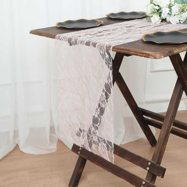 Efavormart Premium Black Lace Table Runner 15"x117" with Scalloped ...