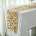 Efavormart 12"X108" Champagne 3D Leaf Petal Taffeta Fabric Table Runner ...