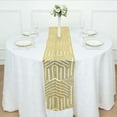thumbnail image 1 of Efavormart 12"X108" Gold Sparkly Sequin Geometric Tulle Fabric Table Runner, 1 of 11