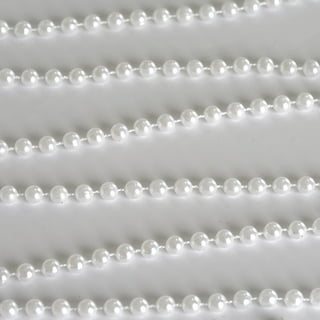 Homeford Plastic Flat Back Craft Pearl String, 6mm, 15-Yards (White)