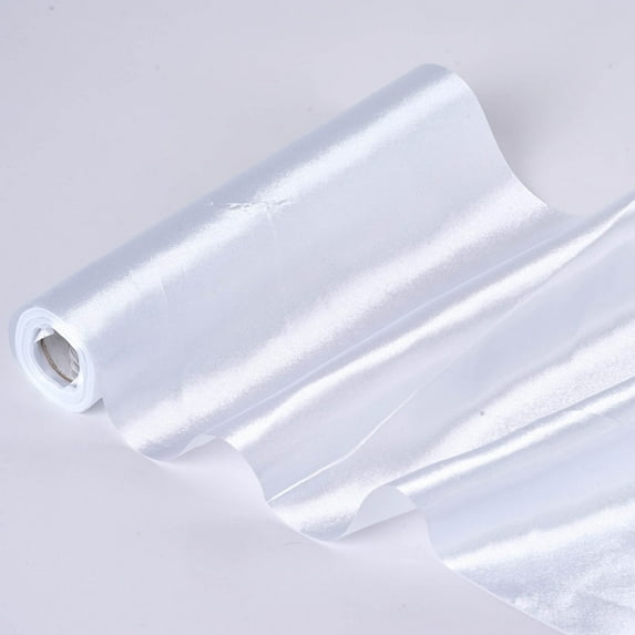 Efavormart 12" x 10 Yards Satin Fabric Party DIY Craft For Wedding Birthday Party Dance Banquet Event Decoration Supplies - White