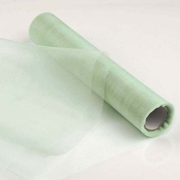Efavormart 12" x 10 yds Sage Green Sheer Chiffon Fabric Bolt, DIY Voile Drapery Fabric For Ceiling Decoration Wedding Party Event Table Decoration Supply