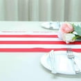 thumbnail image 1 of Efavormart 12" x 108" Satin Stripes Premium Table Runner For Wedding Decor Fit Rectangle and Round Table - Red / White, 1 of 11