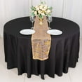 thumbnail image 1 of Efavormart 12"x108" Rose Gold Wave Mesh Table Runner With Embroidered Sequins, 1 of 6