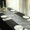 Efavormart 12"x108" Silver Leaf Vine Embroidered Sequin Mesh Like Table ...