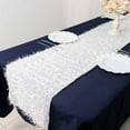 thumbnail image 1 of Efavormart 12"x108" White Fringe Shag Polyester Table Runner, 1 of 11