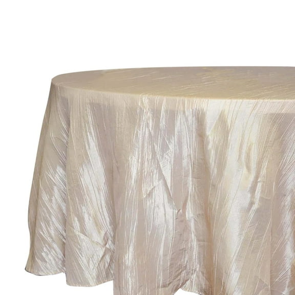 Efavormart 120" Beige Accordion Crinkle Taffeta Rectangular Table Cover - Perfect for Wedding Ceremonies, Party Dacorations, Upscale Occasions, Birthday Celebrations, and Any Special Event
