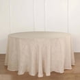 thumbnail image 1 of Efavormart 120" Beige Premium Faux Linen Round Tablecloth | Textured Wrinkle Free Tablecloth, 1 of 11