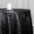 thumbnail image 1 of Efavormart 120" Black Metallic Fringe Shag Tinsel Round Polyester Tablecloth For Catering Wedding Party Decorations, 1 of 11