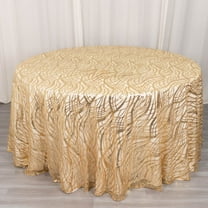 Efavormart 120" Champagne Wave Embroidered Seamless Sequin Round Tablecloth