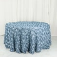 thumbnail image 1 of Efavormart 120" Dusty Blue Grandiose 3D Rosette Satin Round Tablecloth For Wedding Party Event Decoration, 1 of 11