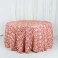 thumbnail image 1 of Efavormart 120" Dusty Rose Grandiose 3D Rosette Satin Round Tablecloth For Wedding Party Event Decoration, 1 of 11