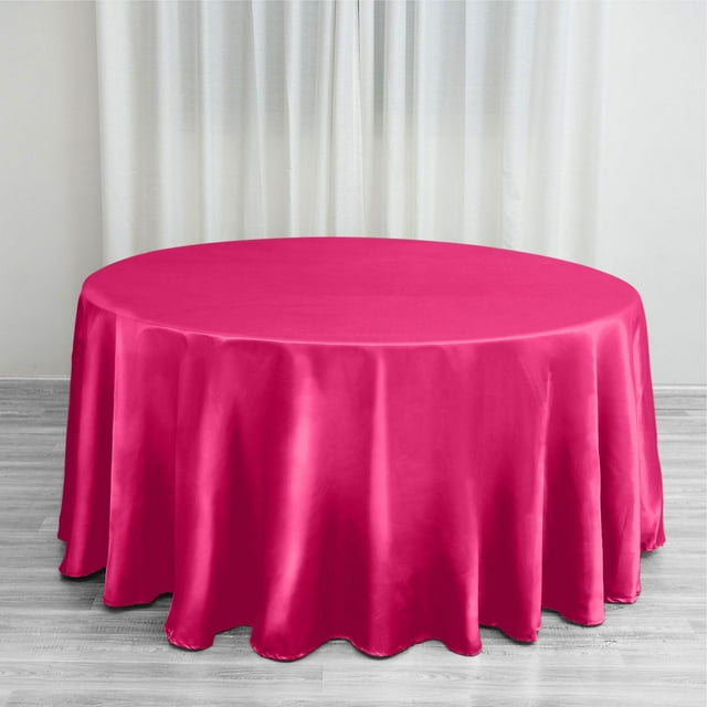 Efavormart 120" FUSHIA Wholesale Linens SATIN Round Tablecloth for