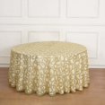 thumbnail image 1 of Efavormart 120" Gold Sequin Leaf Embroidered Seamless Tulle Round Tablecloth, Sheer Table Overlay, 1 of 11