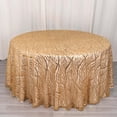 thumbnail image 1 of Efavormart 120" Gold Wave Embroidered Seamless Sequin Round Tablecloth, 1 of 5