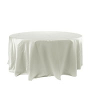 Efavormart 120" IVORY Wholesale Linens SATIN Round Tablecloth for Kitchen Dining Catering Wedding Birthday Party Events