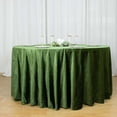 thumbnail image 1 of Efavormart 120" Olive Green Premium Velvet Round Tablecloth, Reusable Linen For Wedding Party Events, 1 of 6