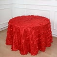 thumbnail image 1 of Efavormart 120" Round Leaf Petal Taffeta Tablecloth - Decorative 3D Leaf Ruffle Table Cover for Forest Party, Wedding, Event, Dessert Tables - Red, 1 of 11