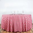 thumbnail image 1 of Efavormart 120" Round RED/WHITE Checkered Wholesale Gingham Polyester Linen Picnic Restaurant Dinner Tablecloth, 1 of 9
