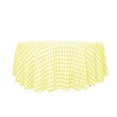 thumbnail image 1 of Efavormart 120" Round YELLOW/WHITE Checkered Wholesale Gingham Polyester Linen Picnic Restaurant Dinner Tablecloth, 1 of 8