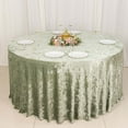 thumbnail image 1 of Efavormart 120" Sage Green Seamless Premium Crushed Velvet Round Tablecloth, 1 of 11
