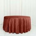 thumbnail image 1 of Efavormart 120" Terracotta Premium Velvet Round Tablecloth, Reusable Linen For Wedding Party Events, 1 of 2