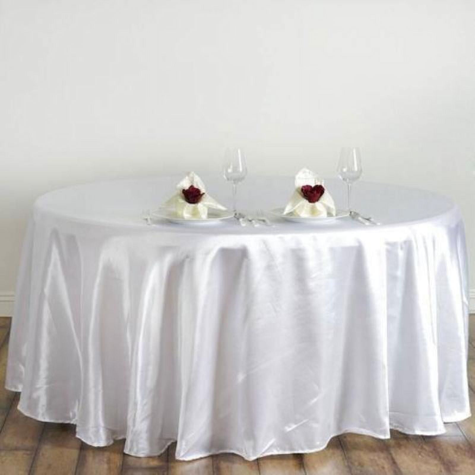 Efavormart 120" WHITE Wholesale Linens SATIN Round Tablecloth for