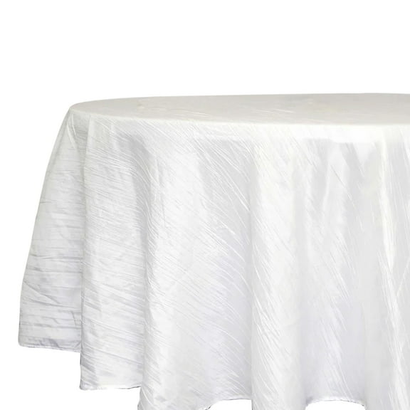 Efavormart 120" White Accordion Crinkle Taffeta Rectangular Table Cover - Perfect for Wedding Ceremonies, Party Dacorations, Upscale Occasions, Birthday Celebrations, and Any Special Event
