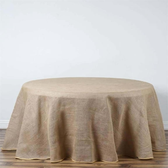 Efavormart 120" Wholesale Natural Rustic Burlap Tablelinens Jute Round Tablecloth For Wedding Event Decoration