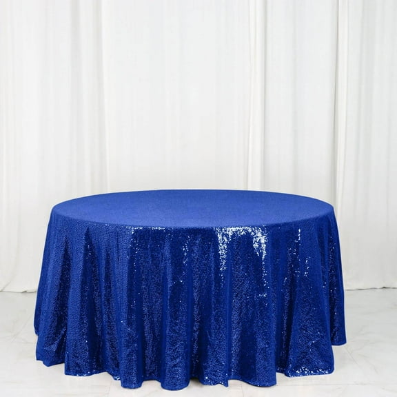 Efavormart 120" Wholesale Premium Royal Blue Table Cover Sparkly SEQUIN Round Tablecloth For Wedding Banquet Party Home Decor