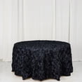 thumbnail image 1 of Efavormart 120" Wholesale Round Table Cover BLACK Grandiose Rosette 3D Satin Tablecloth For Wedding Party Event Decoration, 1 of 10