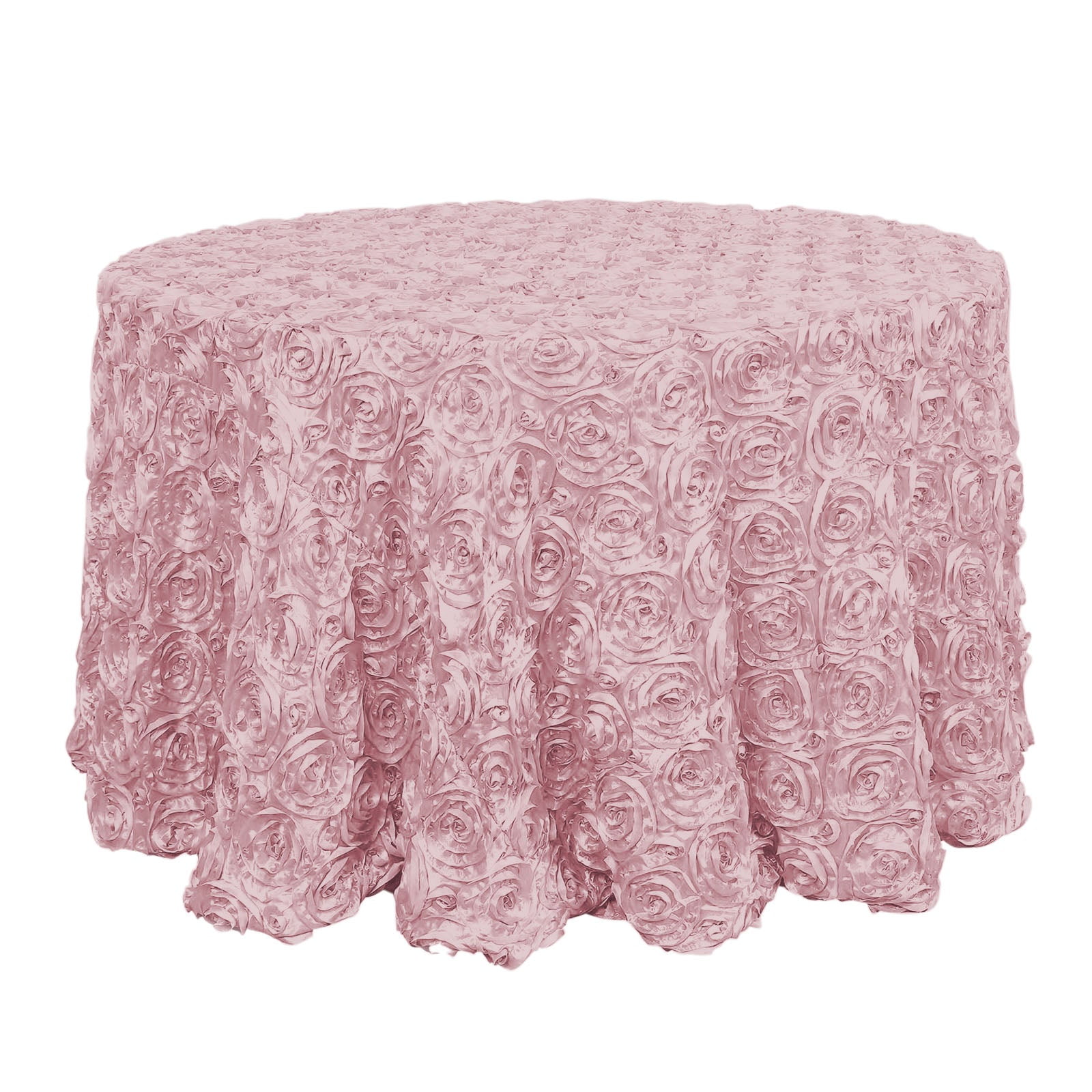 Efavormart 120" Wholesale Round Table Cover BLUSH Grandiose Rosette 3D Satin Tablecloth For