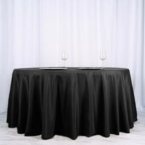 Efavormart Round Tablecloth, 120 Inch Stain & Wrinkle Resistant Washable Table Cloth, Decorative Polyester Fabric Table Cover for Banquet, Wedding, Dining - BLACK