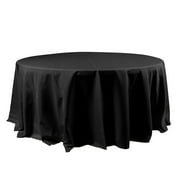 Efavormart 120" Wholesale Round Tablecloth Polyester Round Table Linens For Wedding Party Banquet Restaurant - BLACK