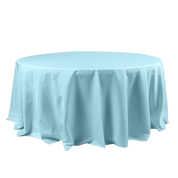 Efavormart 120" Wholesale Round Tablecloth Polyester Round Table Linens For Wedding Party Banquet Restaurant - LIGHT BLUE
